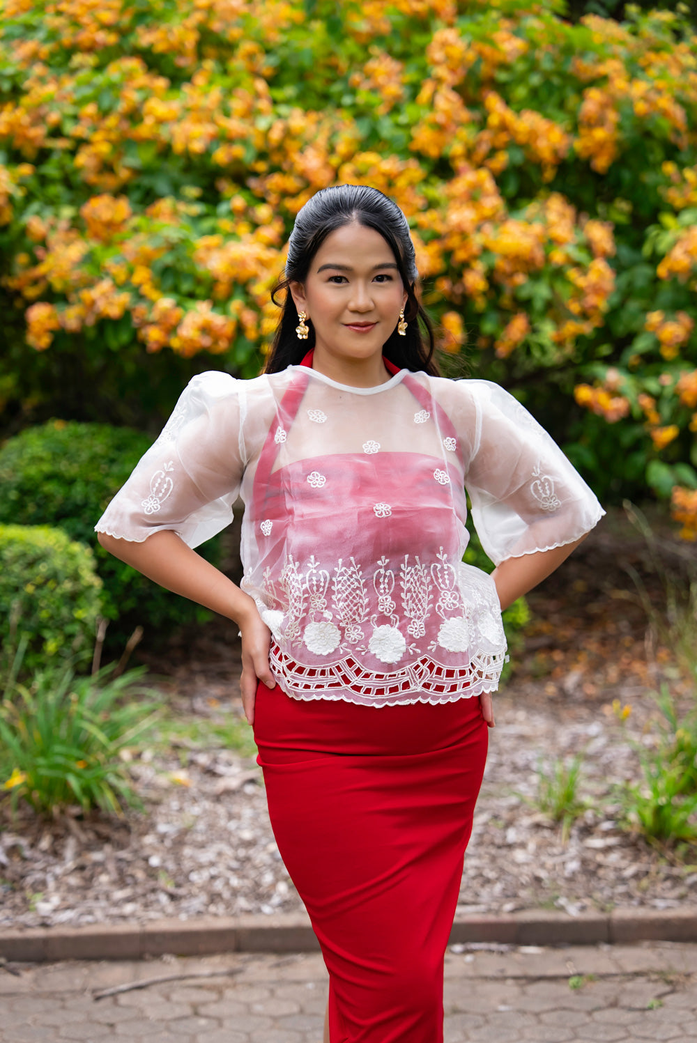 Yen Bell-Sleeve Barong Tagalog (Ivory)