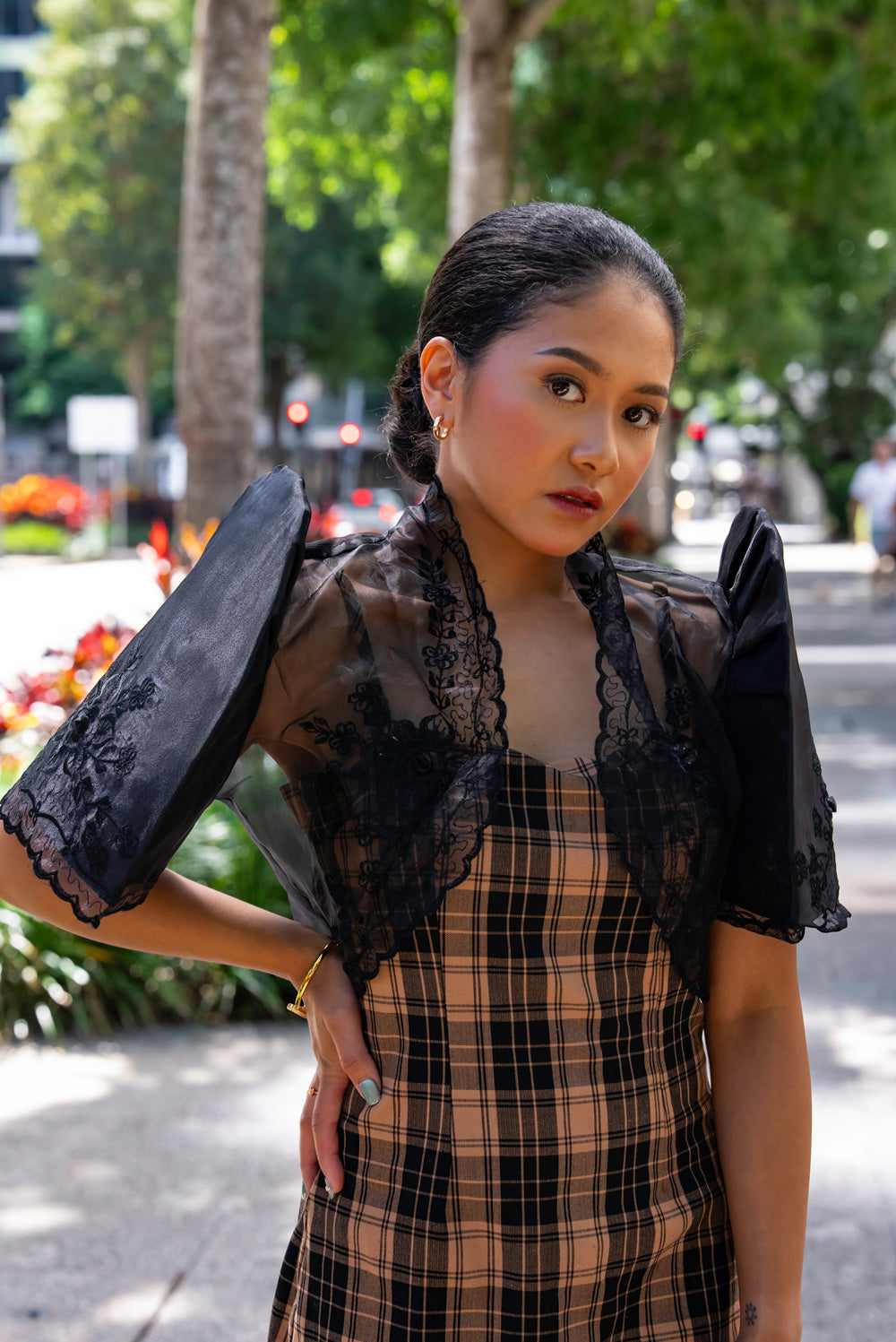 'Luisa' Bolero Filipiniana Sleeves (Midnight Black)