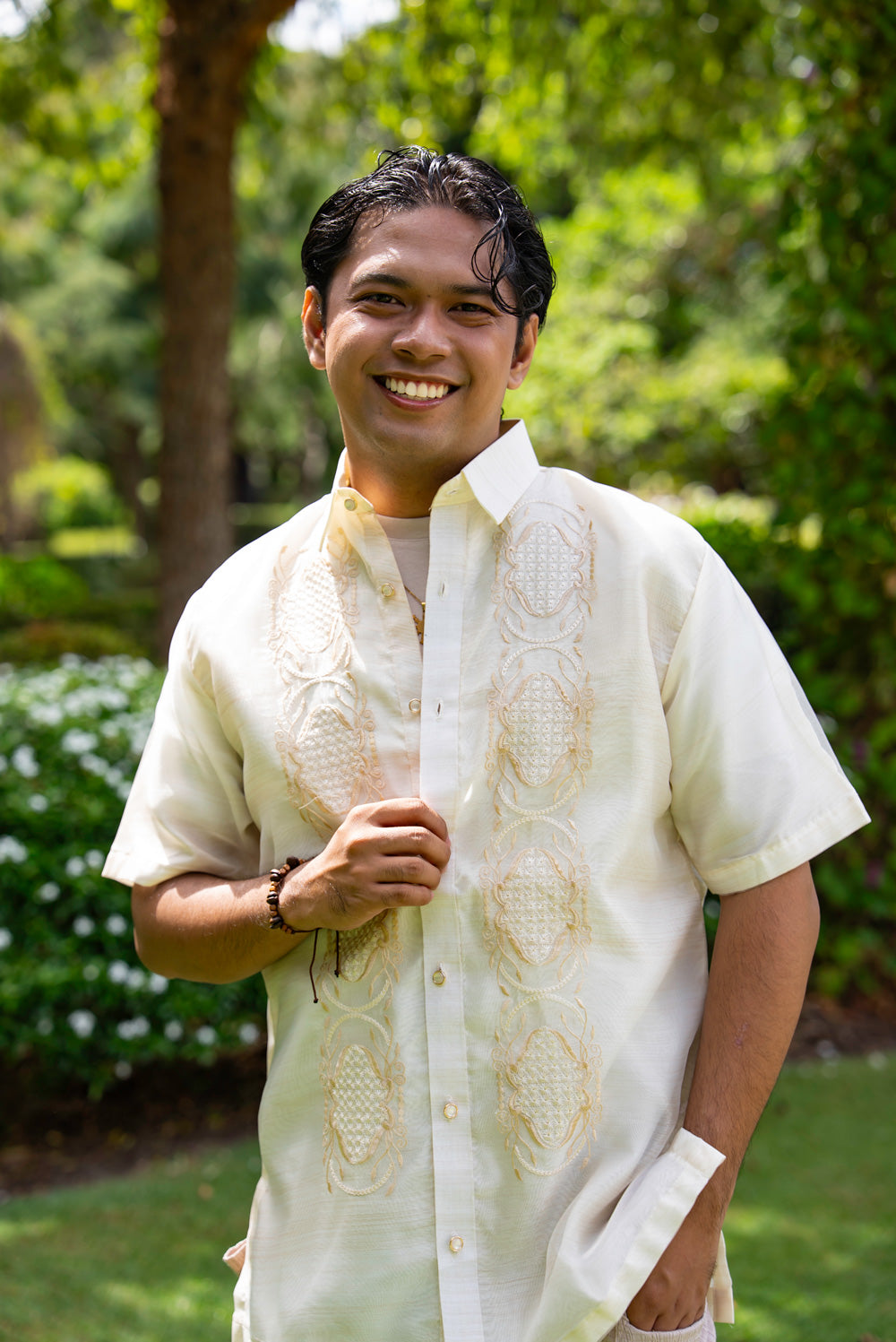 Benicio Short Sleeve Barong Tagalog – Cream