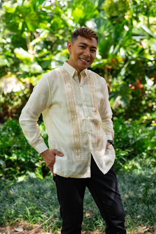 'Benicio' Barong Tagalog – Cream, Organza