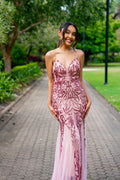 'Sofia' Sequin Tulle Sparkling Gown (Blush Pink)