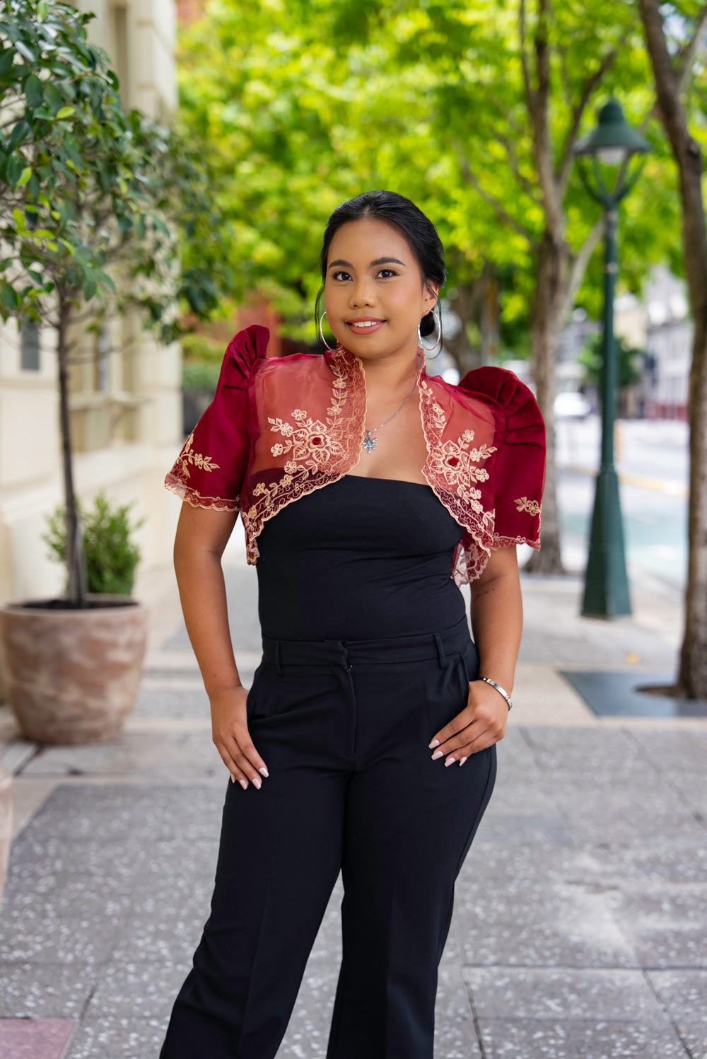 Luisa Mestiza Bolero (Burgundy)