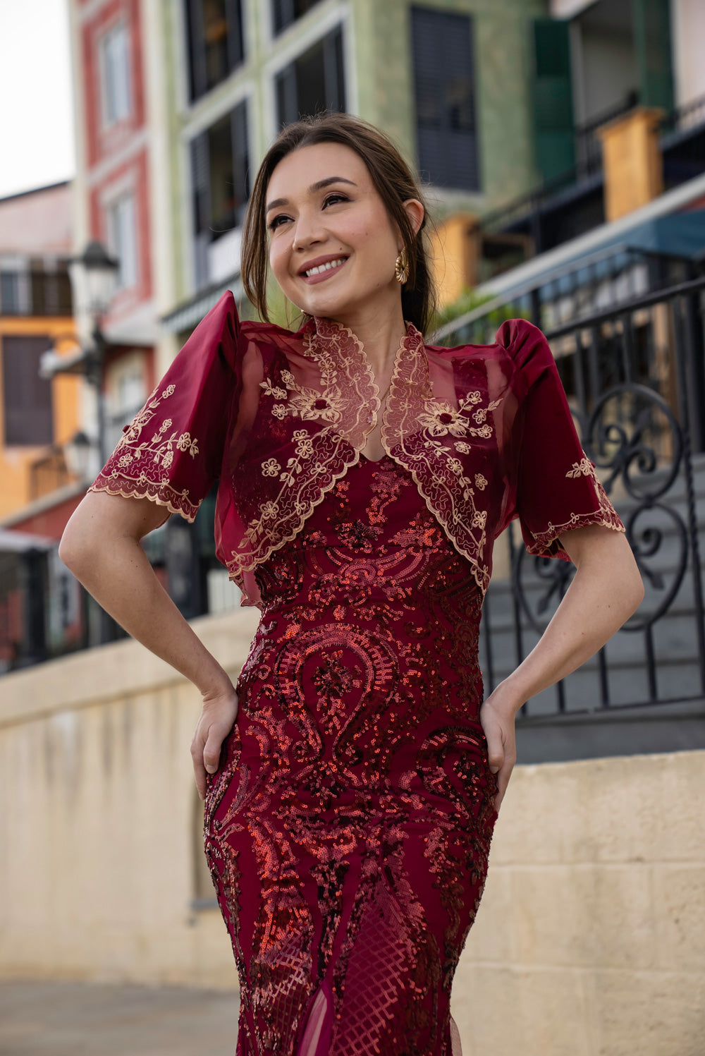 Luisa Mestiza Bolero (Burgundy)