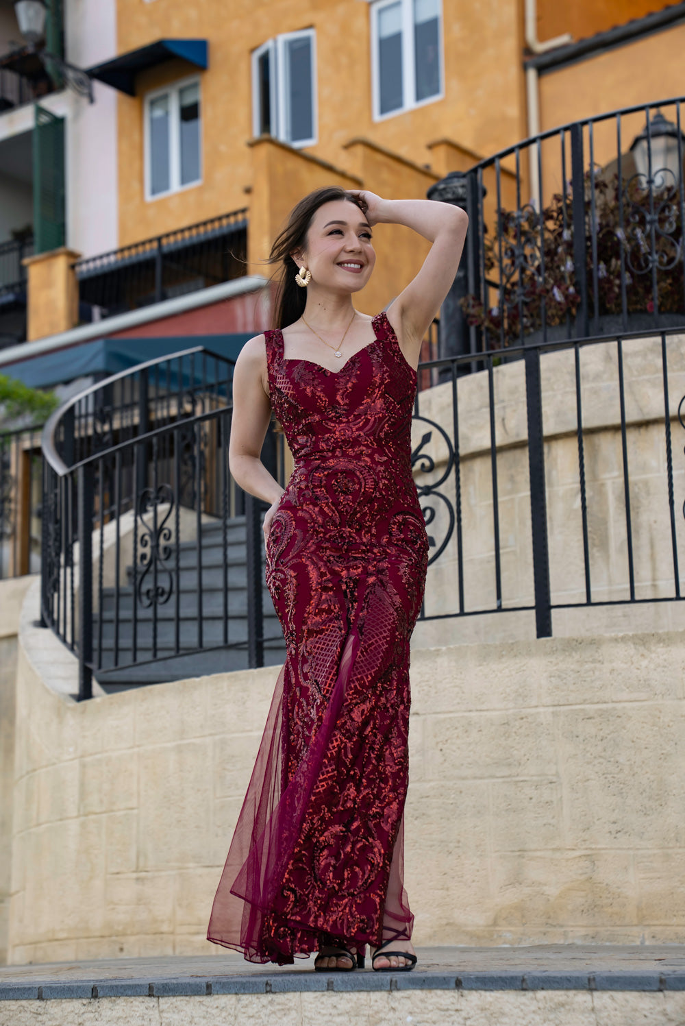Mayari Mestiza Dress (Burgundy)