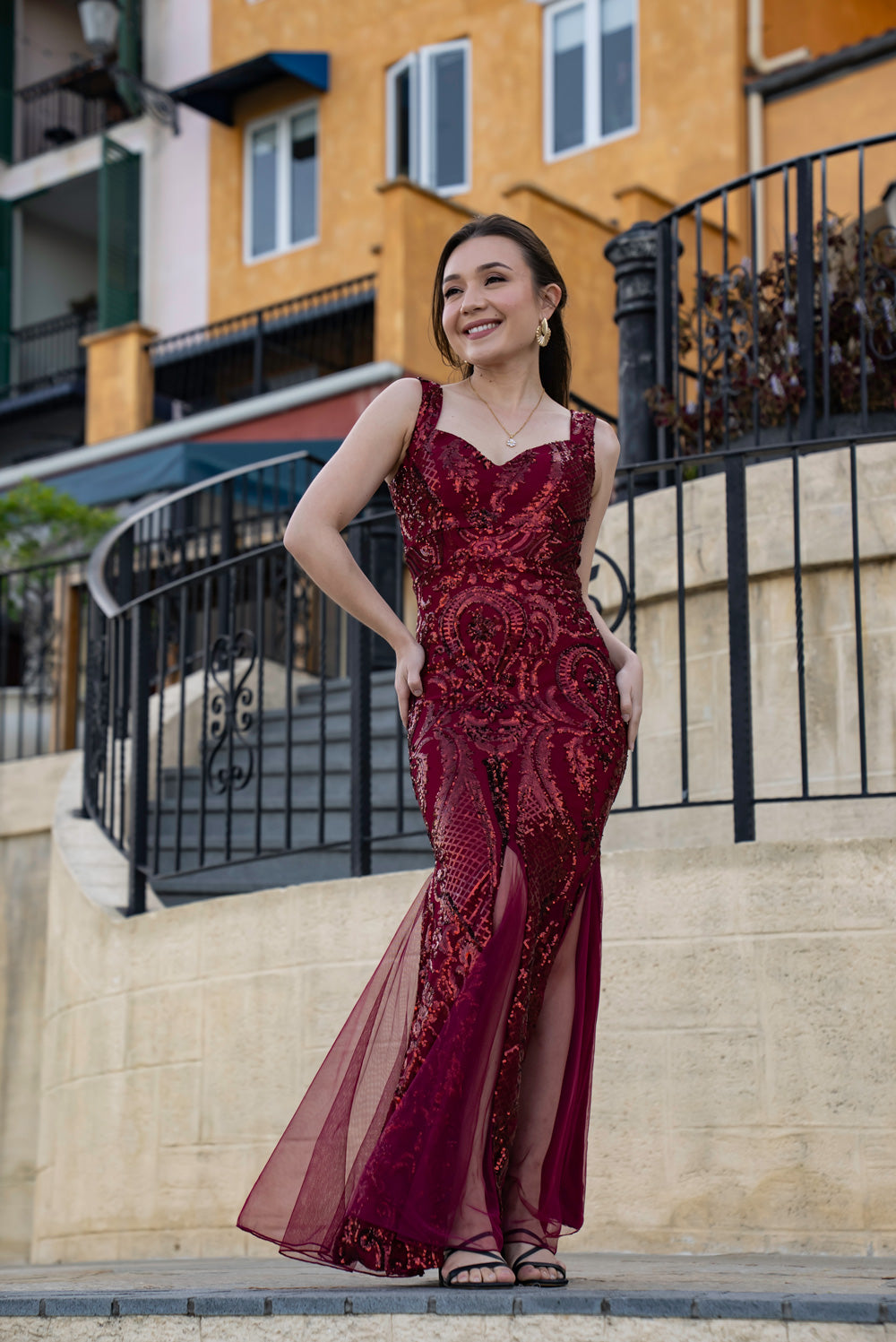 Mayari Mestiza Dress (Burgundy)