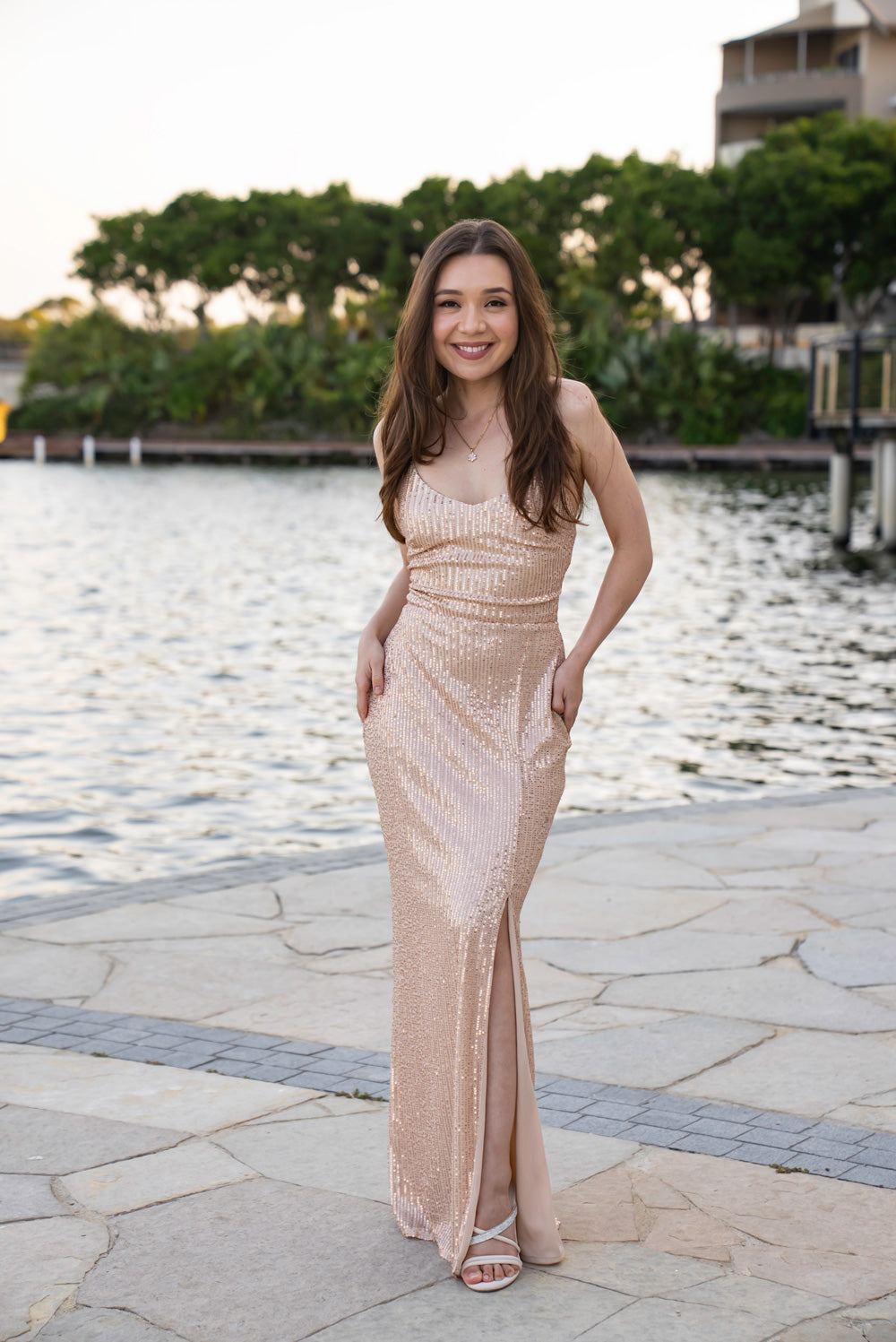 Kim' Sequin Sparkling Gown (Rose Gold) | Mestiza Filipina Kim' Sequin Sparkling Gown (Rose Gold) | Mestiza Filipina
