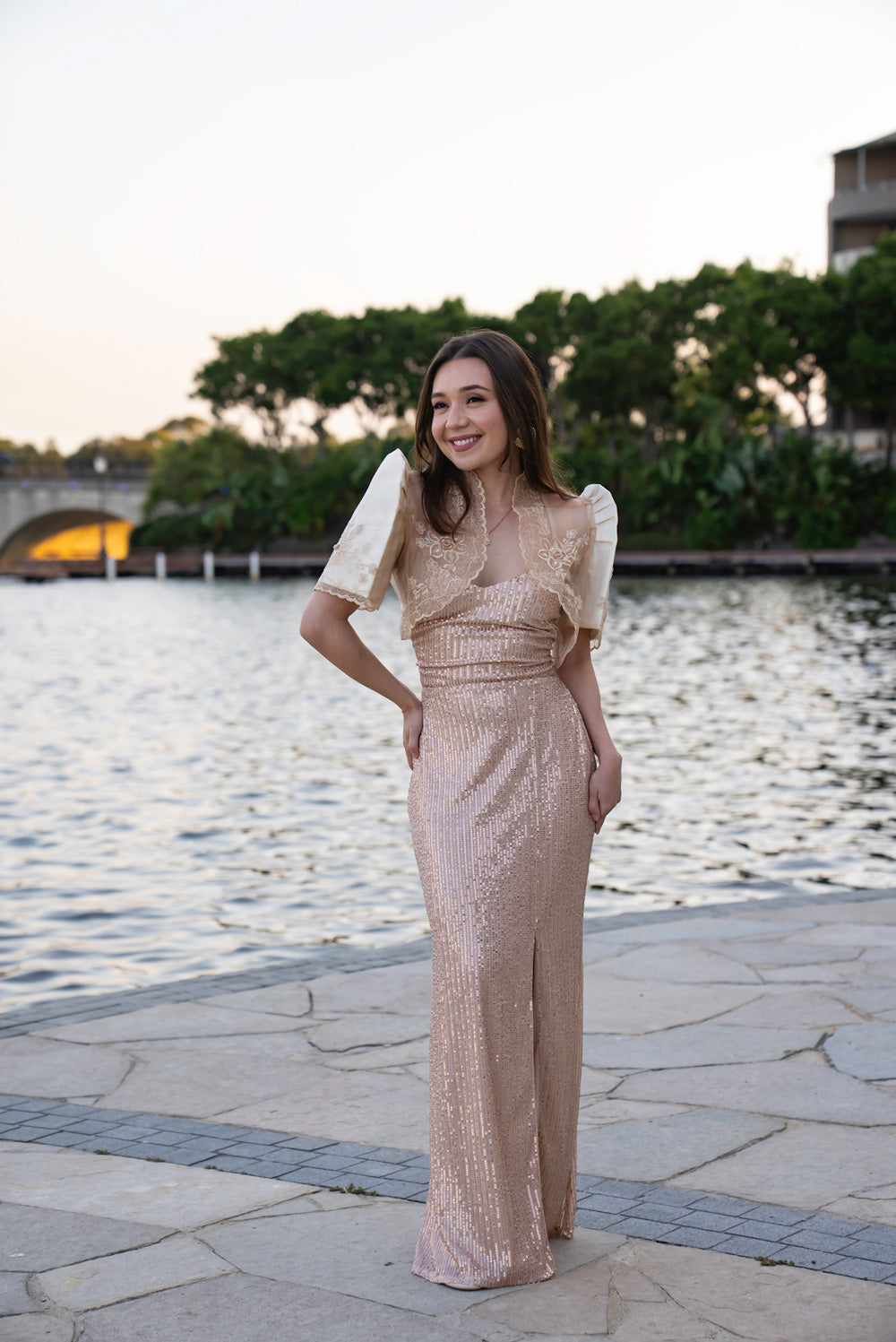 'Kim' Sequin Sparkling Gown (Rose Gold) | Mestiza Filipina 'Kim' Sequin Sparkling Gown (Rose Gold) | Mestiza Filipina