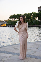'Kim' Sequin Sparkling Gown (Rose Gold)