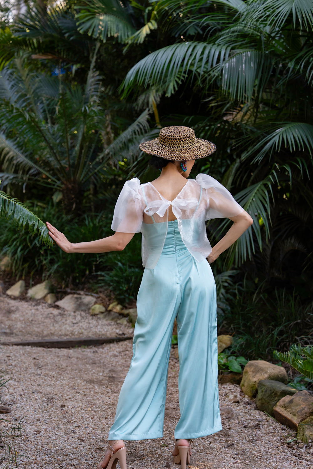 Dahlia Ribbon Tie-Up Blouse (Snow White)