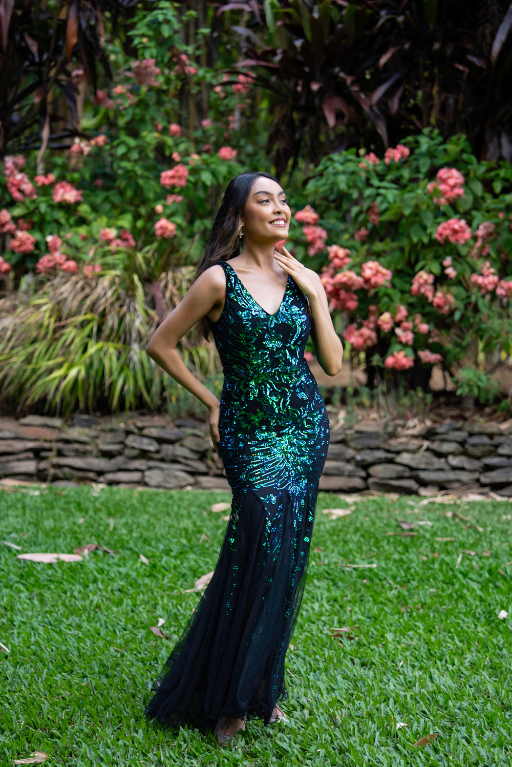 Estella Mestiza Dress (Turquoise Green)