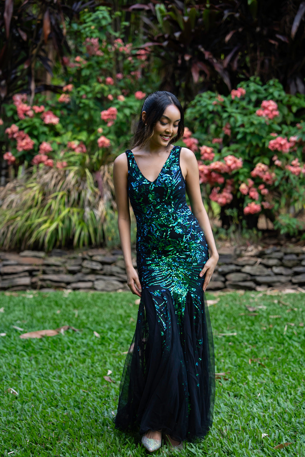 Estella Mestiza Dress (Turquoise Green)