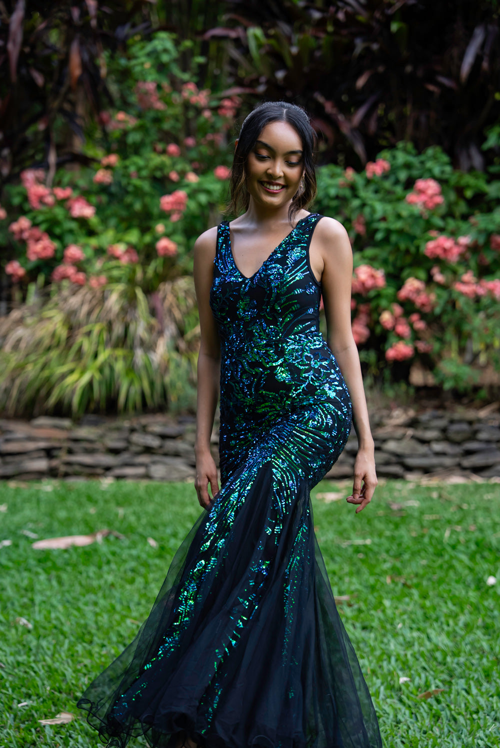 Estella Mestiza Dress (Turquoise Green)