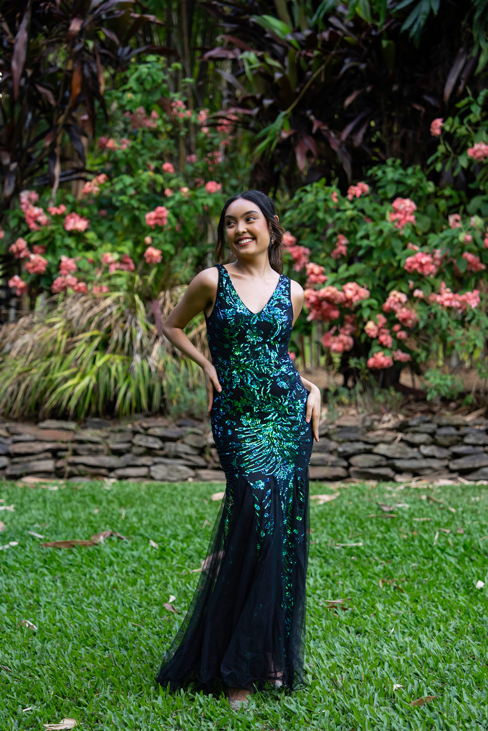 Estella Mestiza Dress (Turquoise Green)
