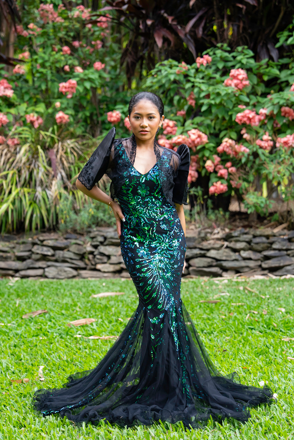Estella Mestiza Dress (Turquoise Green)
