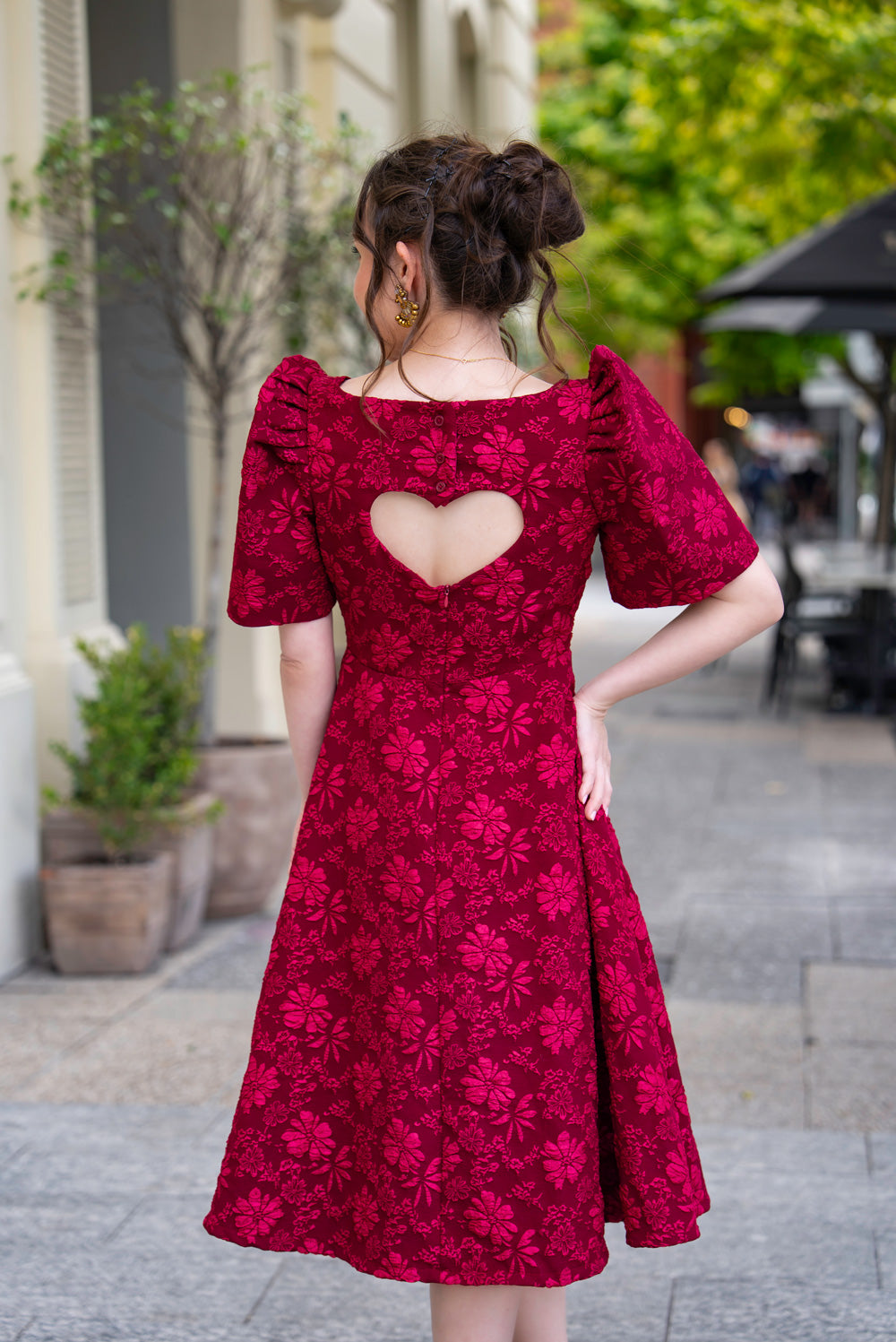 Love Midi Filipiniana Dress (Rose Red)