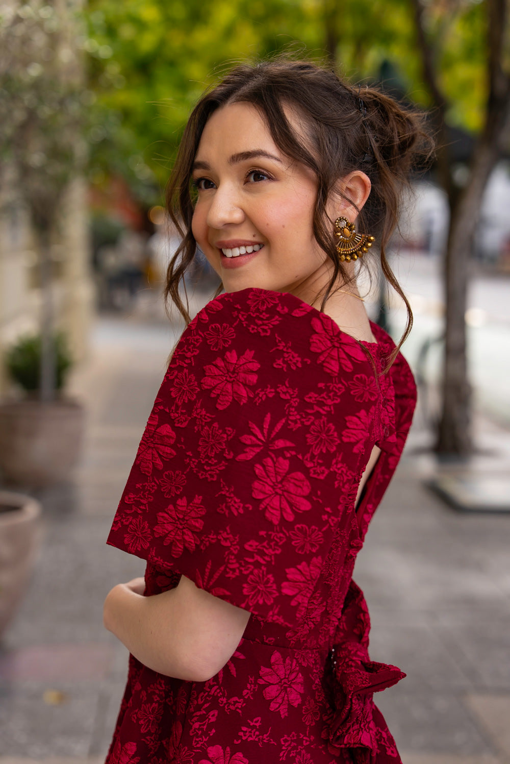 Love Midi Filipiniana Dress (Rose Red)