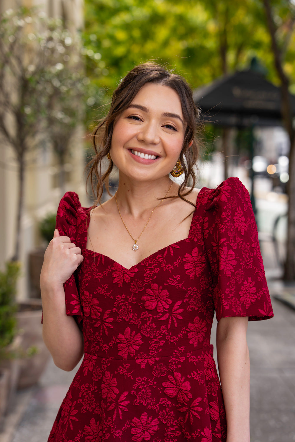 Love Midi Filipiniana Dress (Rose Red)