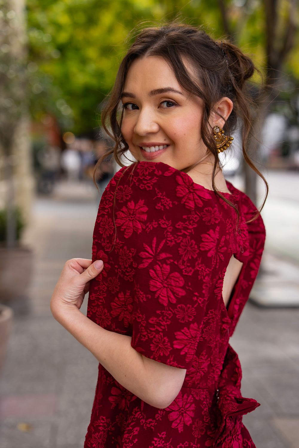 Love Midi Filipiniana Dress (Rose Red)