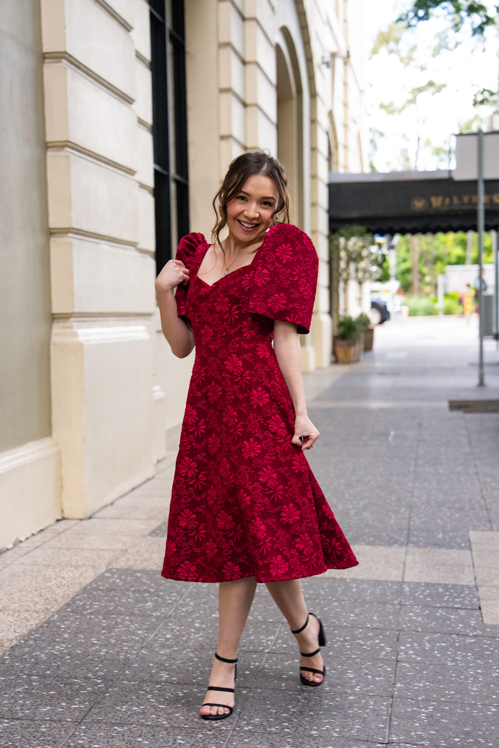Love Midi Filipiniana Dress (Rose Red)