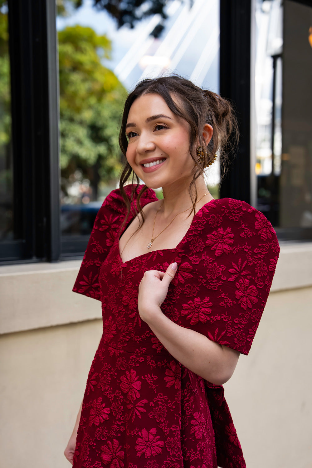 Love Midi Filipiniana Dress (Rose Red)
