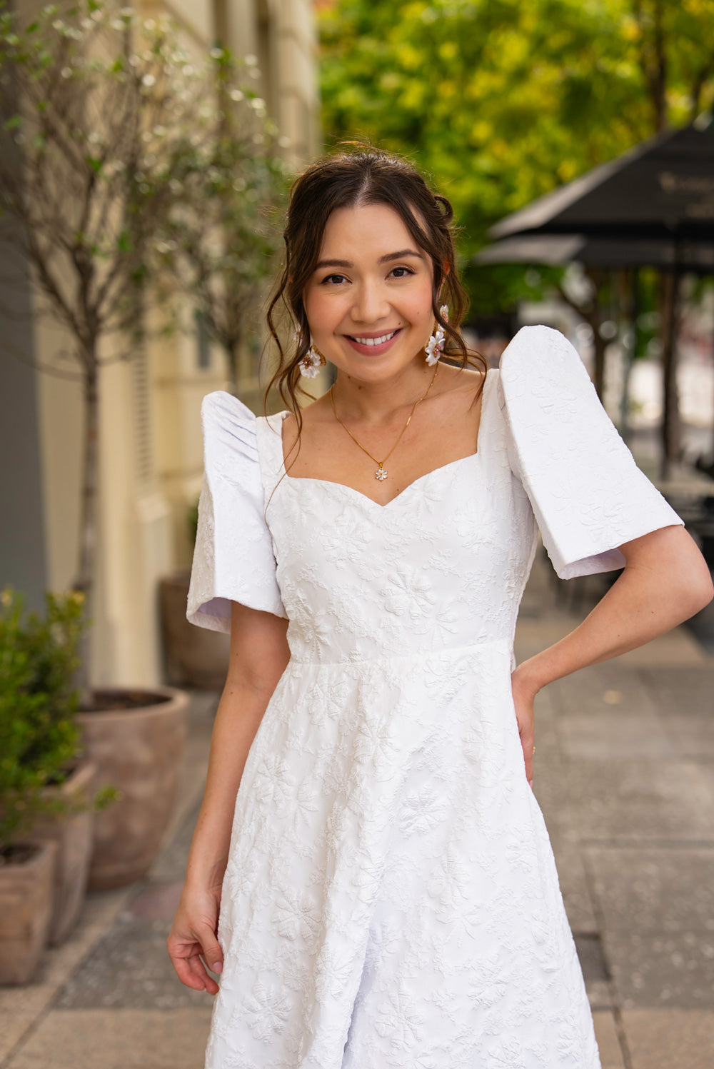 Love Midi Filipiniana Dress (Snow White)