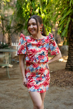 Filipiniana Top 'Nida' in Floral, detail view – Mestiza Filipina