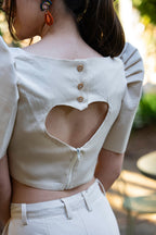 Filipiniana 'Sia' in Oat, side view – Mestiza Filipina