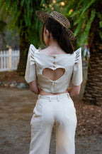 Filipiniana 'Sia' in Oat, close-up – Mestiza Filipina