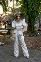 Filipiniana 'Sia' in Oat, detail view – Mestiza Filipina