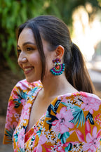 Filipiniana Top 'Cora' in Floral, front view – Mestiza Filipina