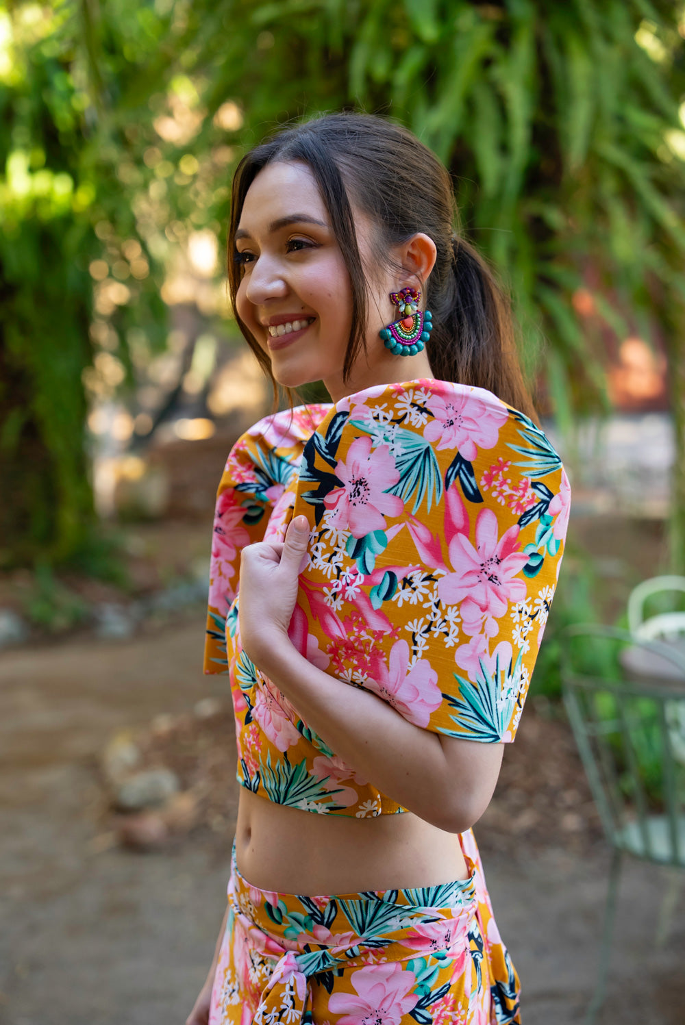 Cora Filipiniana Wrap Top (Floral)