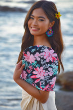 Filipiniana Top 'Sia' in Floral, back view – Mestiza Filipina
