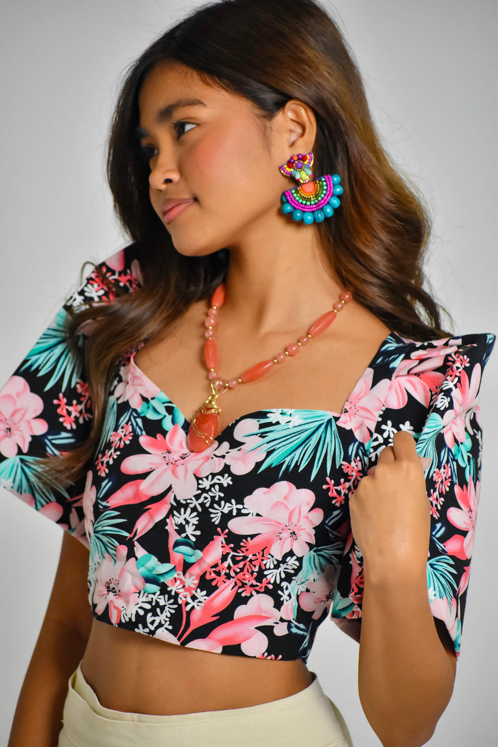 'Sia' Modern Filipiniana Top (Floral)