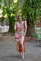 Filipiniana Top 'Cora' in Floral, back view – Mestiza Filipina