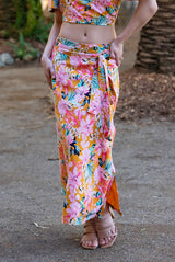 Cora Midi Wrap Skirt (Floral)
