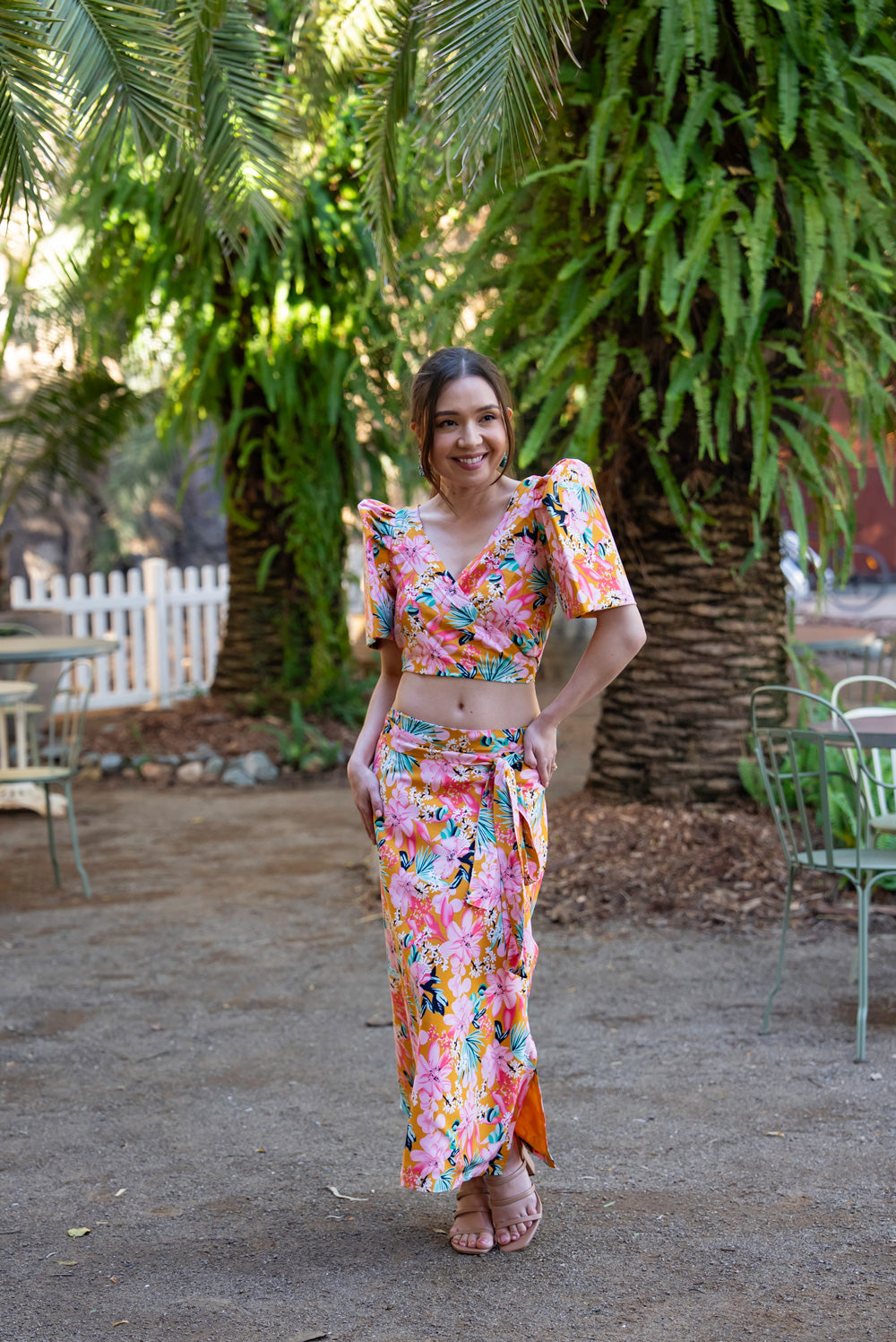 Cora Filipiniana Wrap Top (Floral)