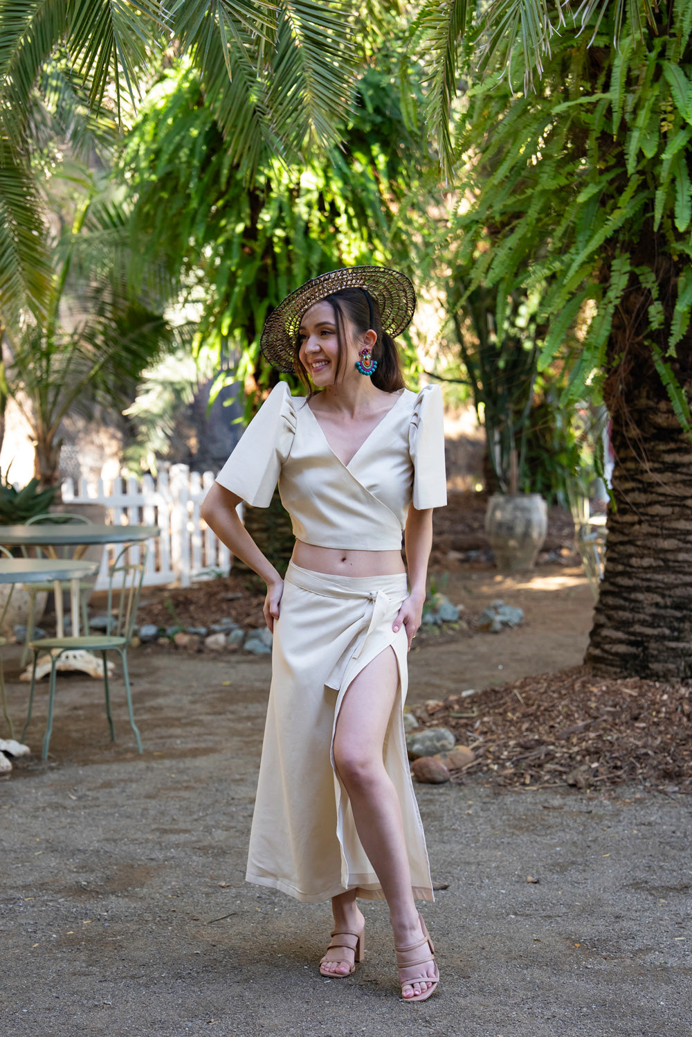 Cora Midi Wrap Skirt (Oat)