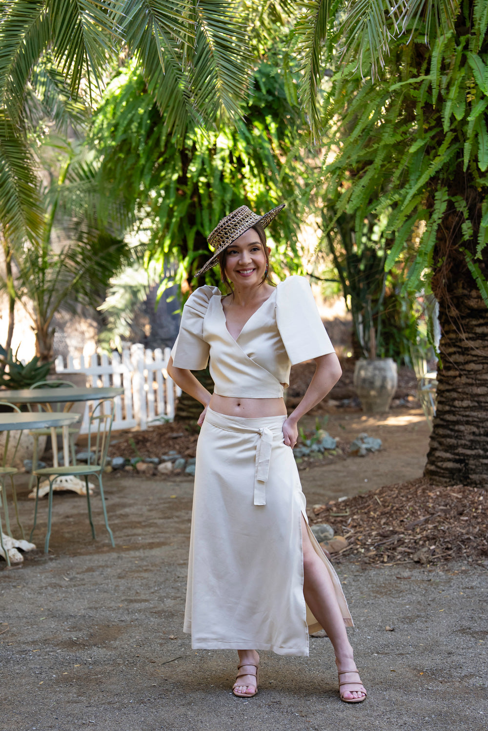 Cora Midi Wrap Skirt (Oat)