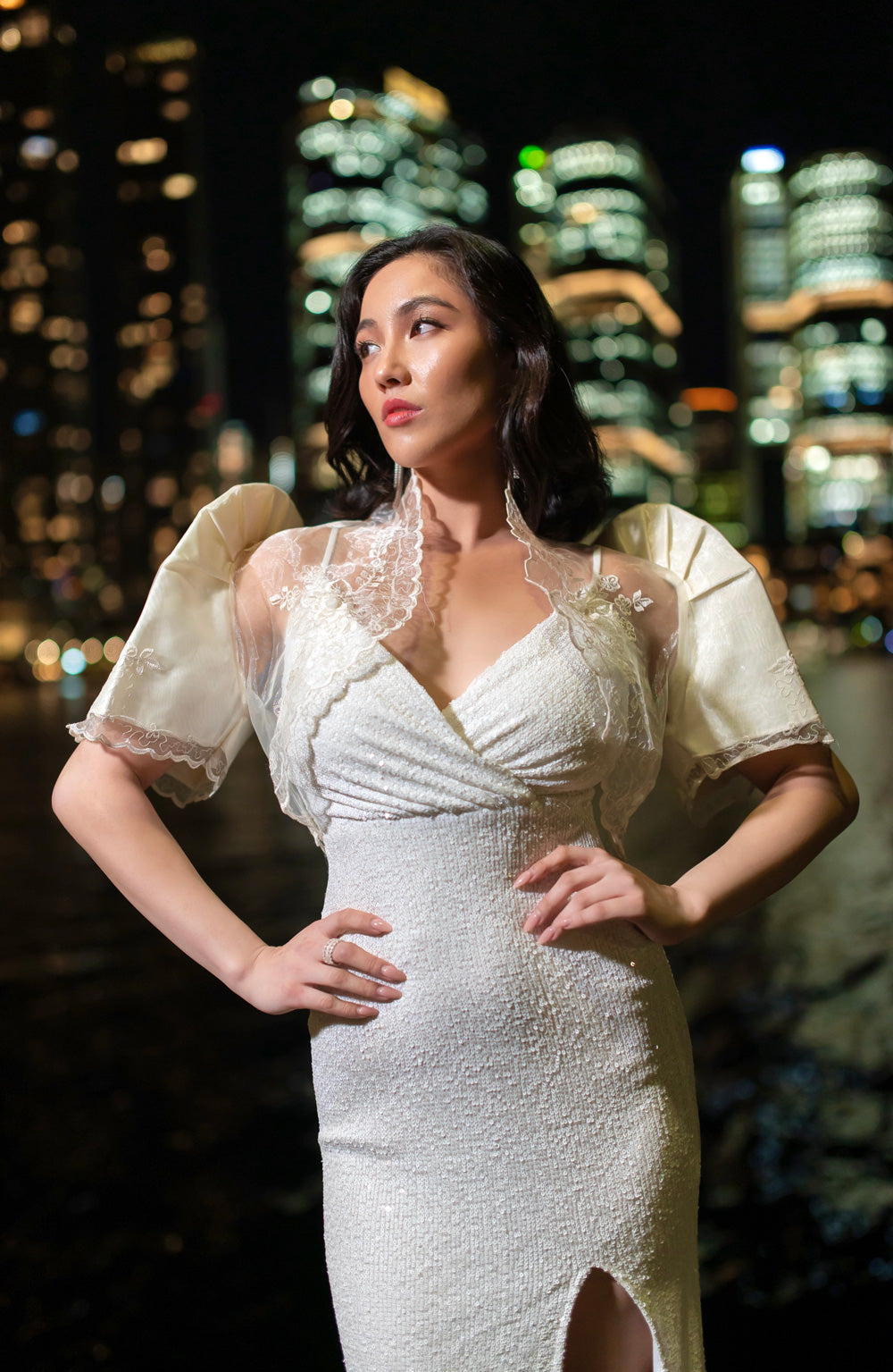 Selene Mestiza Dress (Ivory)