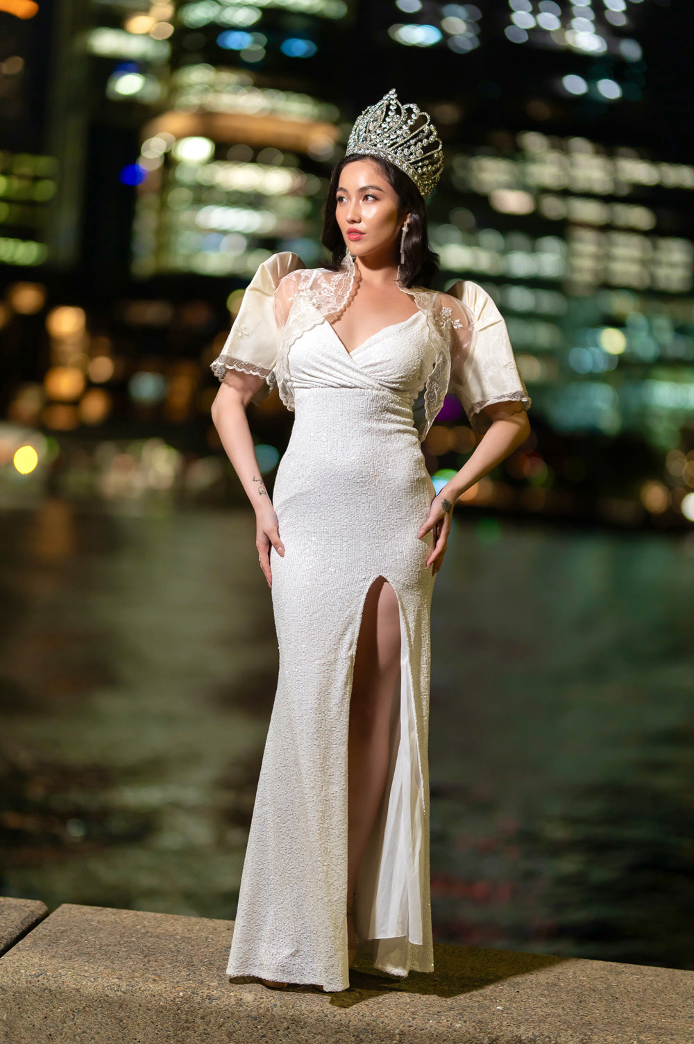 Selene Mestiza Dress (Ivory)