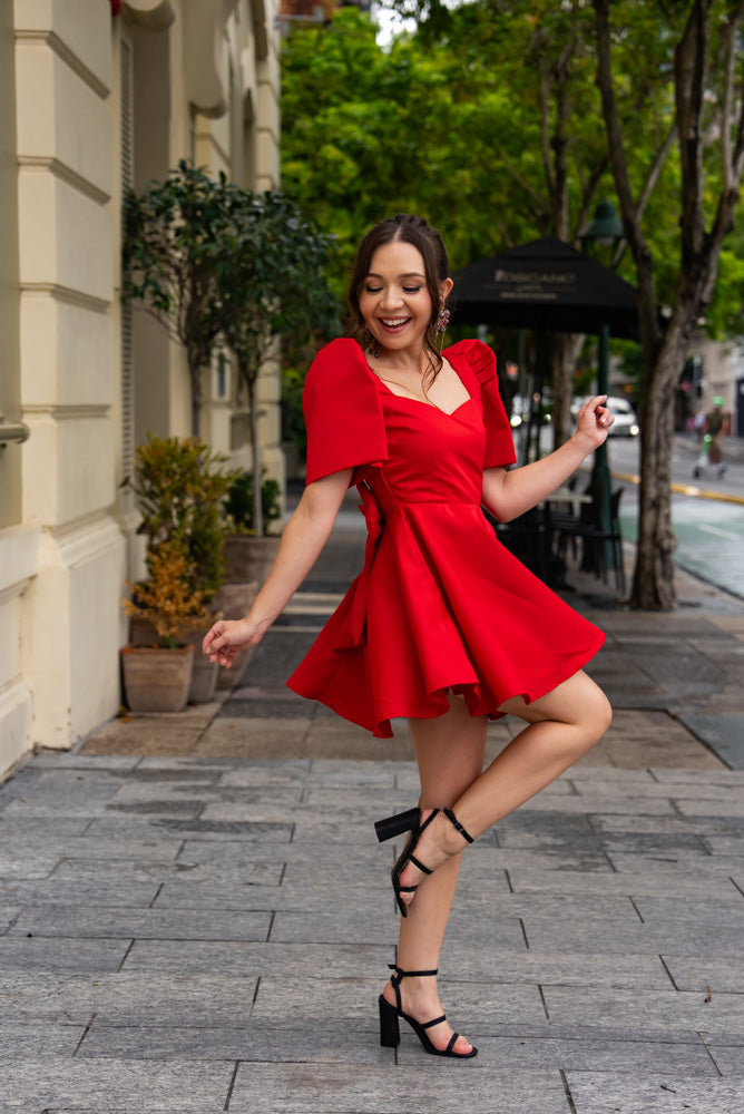 Love Mini Filipiniana Dress Red