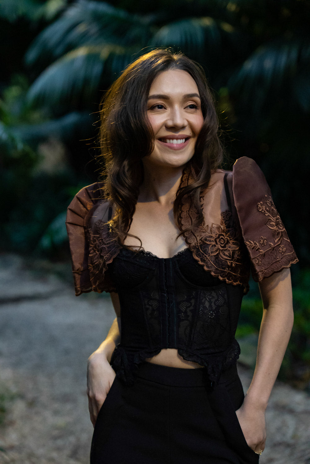'Luisa' Bolero Filipiniana Sleeves (Cocoa Brown)