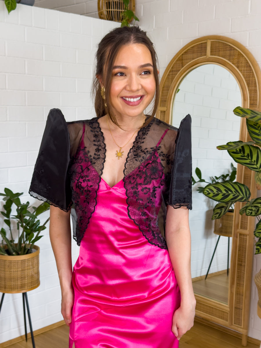 'Maria' Filipiniana Bolero (Midnight Black)