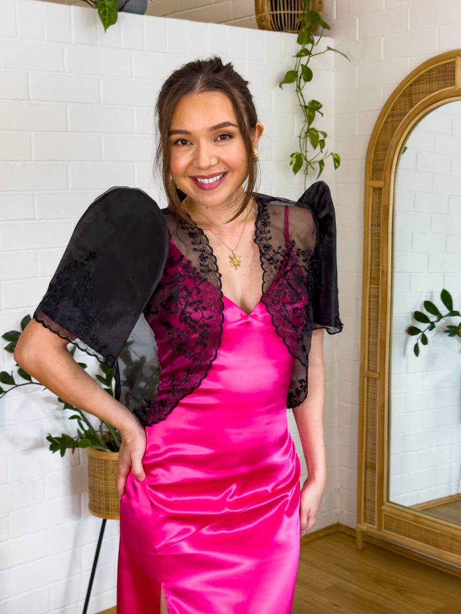 'Maria' Filipiniana Bolero (Midnight Black)