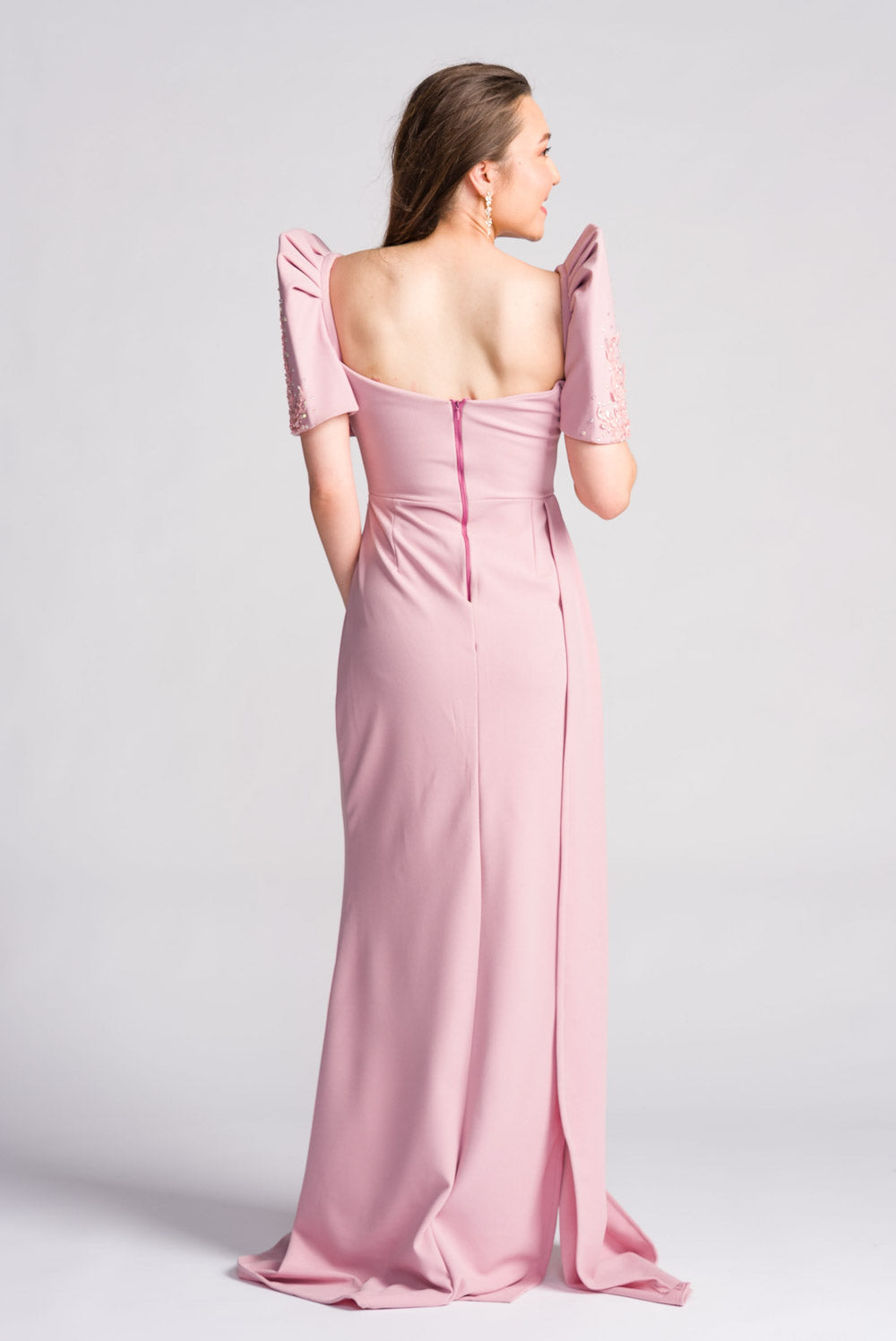 'Eliana' Modern Filipiniana Gown (Blush Pink)