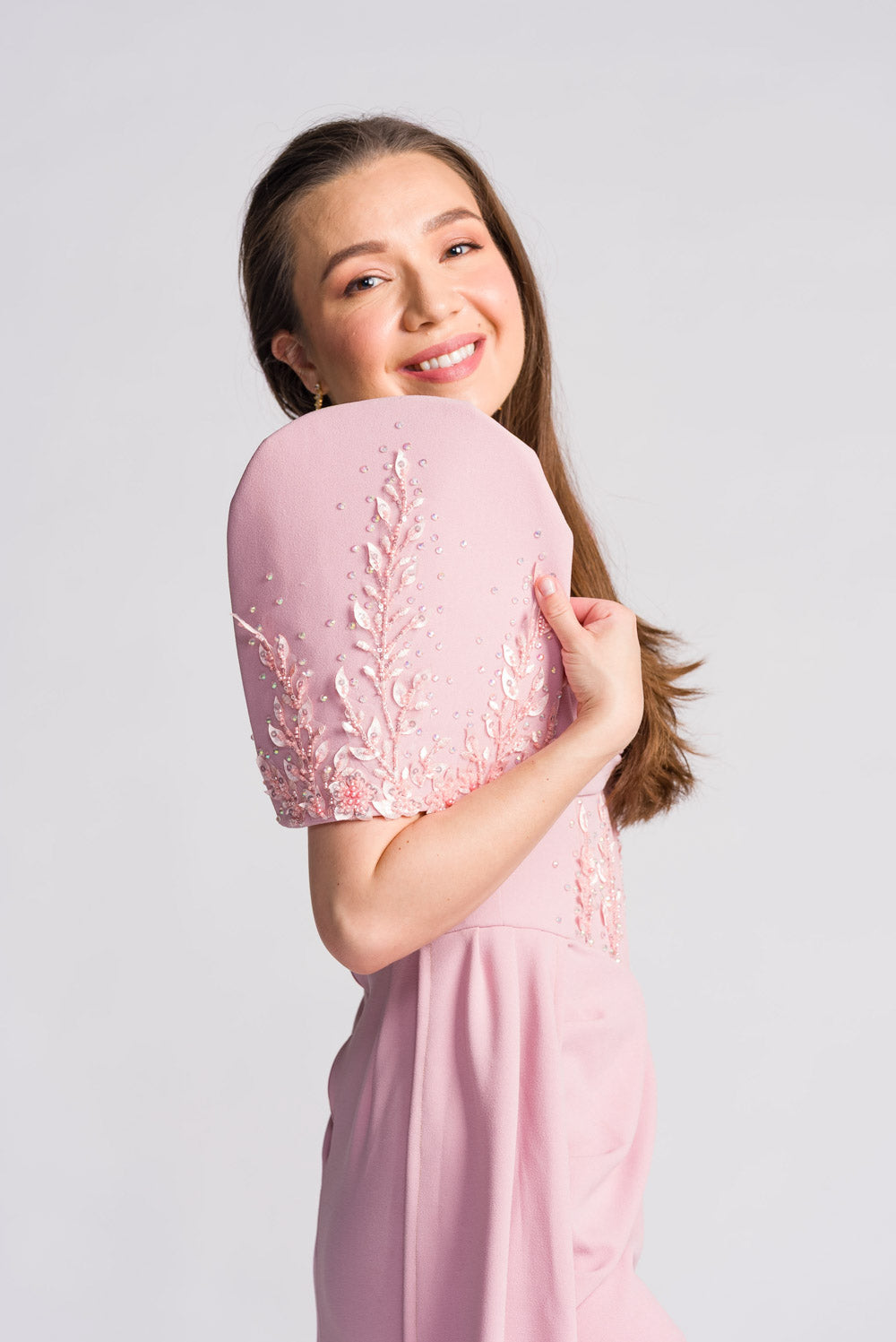 'Eliana' Modern Filipiniana Gown (Blush Pink)