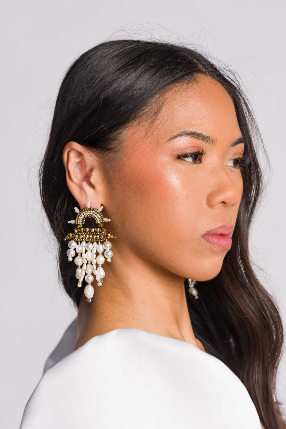 'Bulawan' Philippine Freshwater Pearl Handmade Earrings by Boho Manila