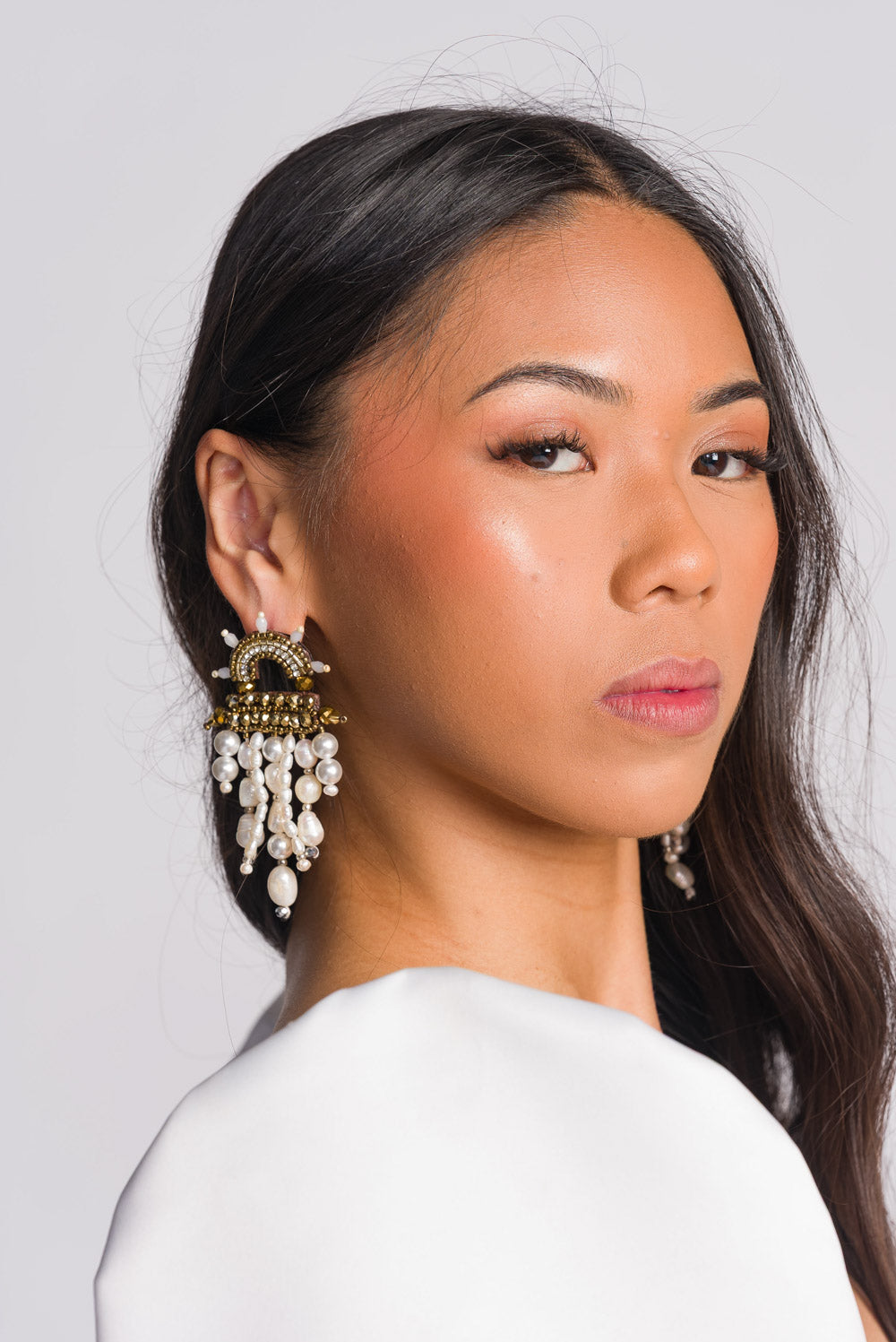 'Bulawan' Philippine Freshwater Pearl Handmade Earrings by Boho Manila