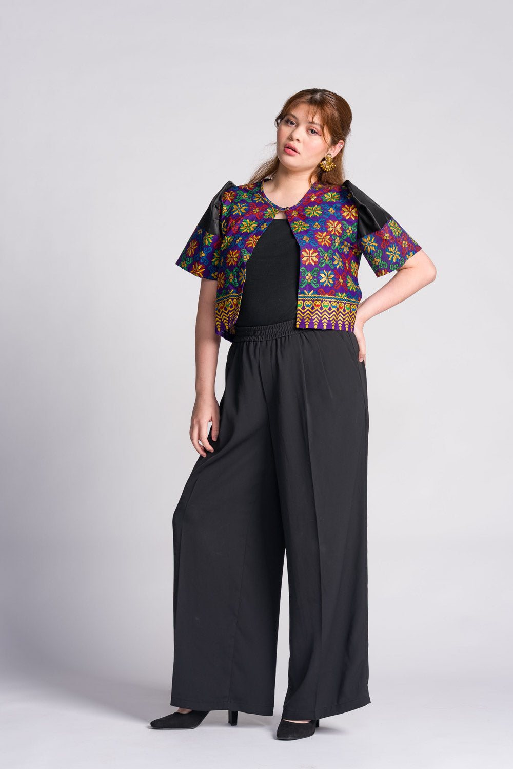 'Tala' Mindanao Geometric Print Filipiniana Bolero