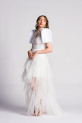 Filipiniana Bolero 'Luisa' in Snow White, close-up – Mestiza Filipina
